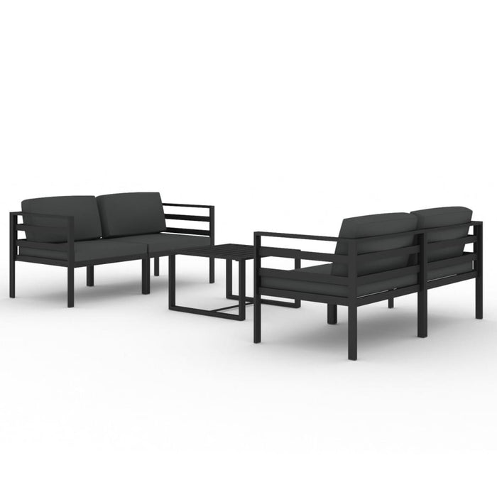 Set mobilier de grădină cu perne, 5 piese, antracit, aluminiu - WALTI WALTI