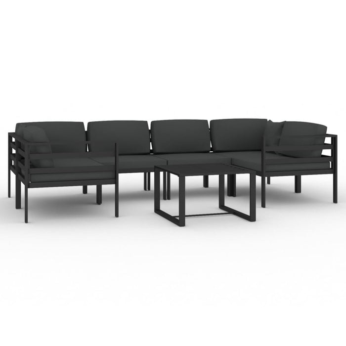 Set mobilier de grădină cu perne, 7 piese, antracit, aluminiu - WALTI WALTI