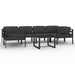 Set mobilier de grădină cu perne, 7 piese, antracit, aluminiu - WALTI WALTI