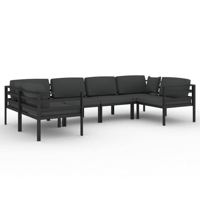 Set mobilier de grădină cu perne, 6 piese, antracit, aluminiu - WALTI WALTI