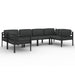 Set mobilier de grădină cu perne, 6 piese, antracit, aluminiu - WALTI WALTI
