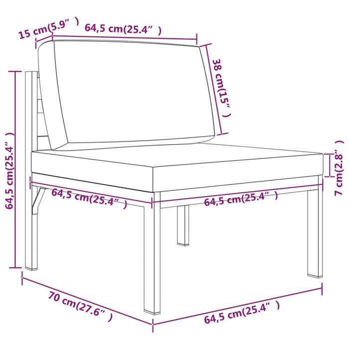 Set mobilier de grădină cu perne, 6 piese, antracit, aluminiu - WALTI WALTI