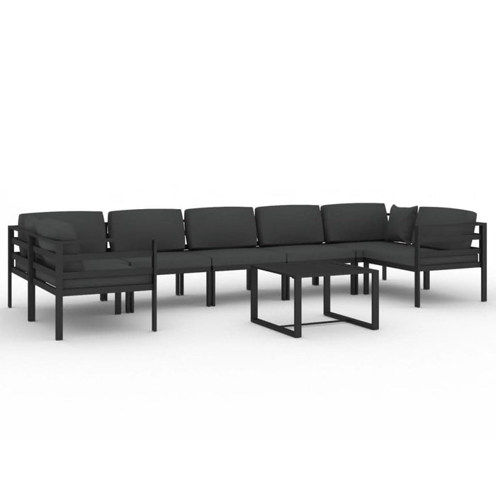 Set mobilier de grădină cu perne, 8 piese, antracit, aluminiu - WALTI WALTI