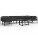 Set mobilier de grădină cu perne, 8 piese, antracit, aluminiu - WALTI WALTI