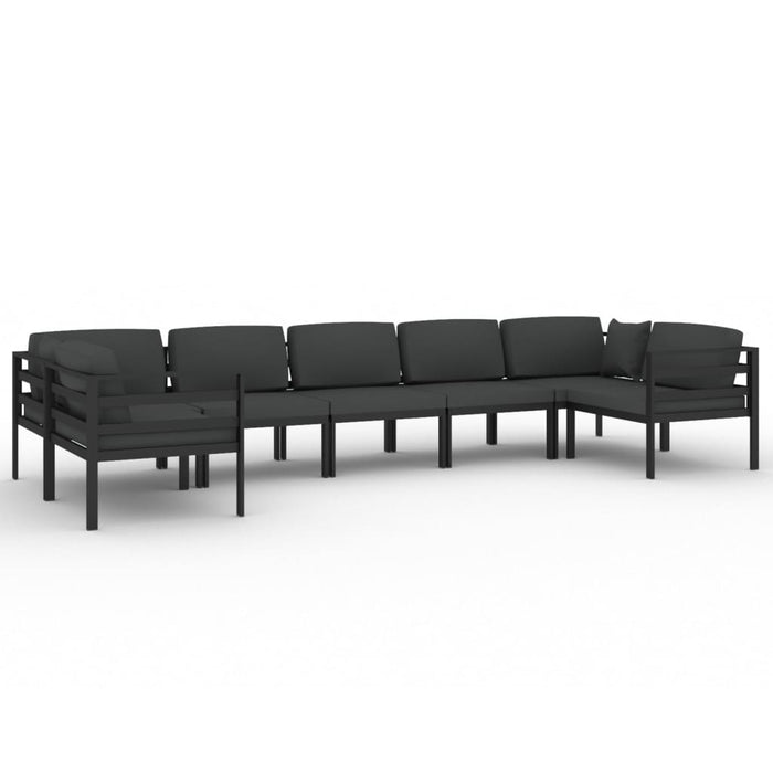 Set mobilier de grădină cu perne, 7 piese, antracit, aluminiu - WALTI WALTI