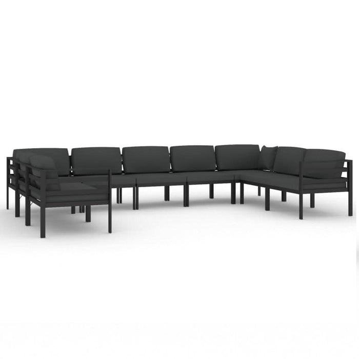 Set mobilier de grădină cu perne, 9 piese, antracit, aluminiu - WALTI WALTI