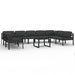 Set mobilier de grădină cu perne, 10 piese, antracit, aluminiu - WALTI WALTI