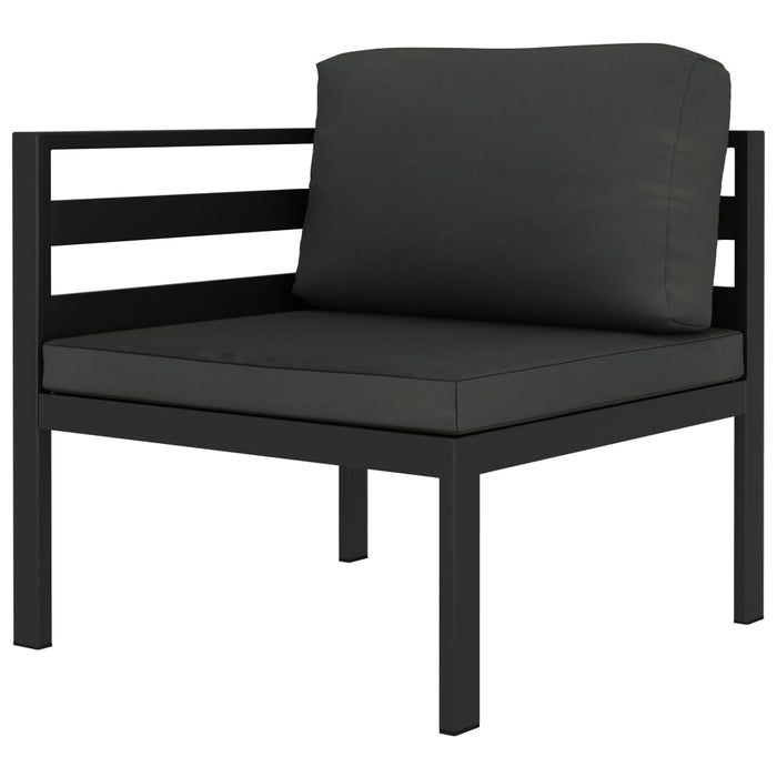 Set mobilier de grădină cu perne, 10 piese, antracit, aluminiu - WALTI WALTI