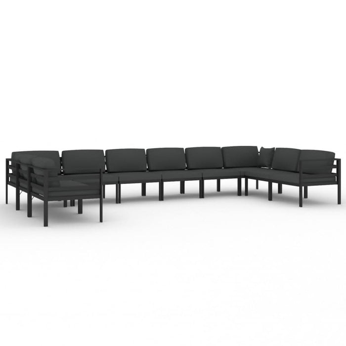 Set mobilier de grădină cu perne, 10 piese, antracit, aluminiu - WALTI WALTI