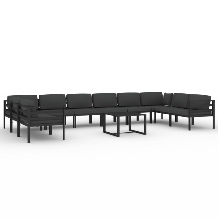 Set mobilier de grădină cu perne, 11 piese, antracit, aluminiu - WALTI WALTI