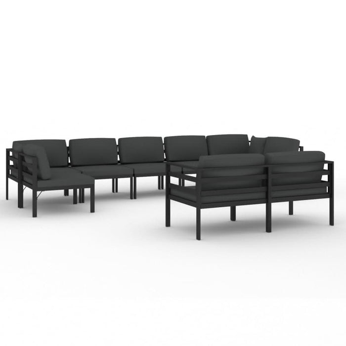 Set mobilier de grădină cu perne, 9 piese, antracit, aluminiu - WALTI WALTI