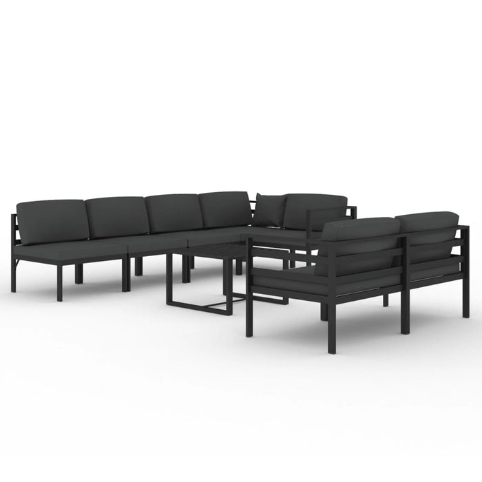 Set mobilier de grădină cu perne, 8 piese, antracit, aluminiu - WALTI WALTI