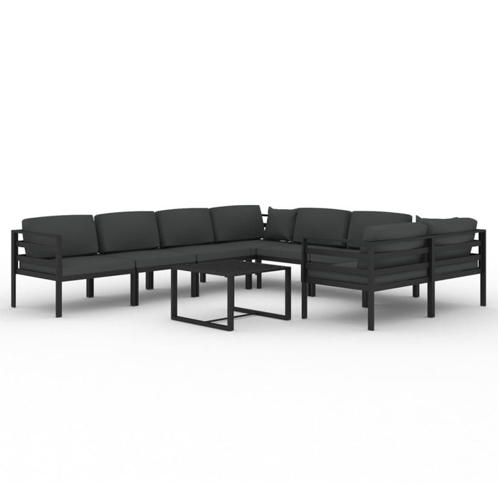 Set mobilier de grădină cu perne, 9 piese, antracit, aluminiu - WALTI WALTI