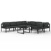 Set mobilier de grădină cu perne, 9 piese, antracit, aluminiu - WALTI WALTI
