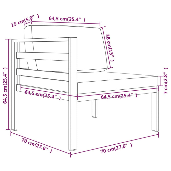 Set mobilier de grădină cu perne, 9 piese, antracit, aluminiu - WALTI WALTI