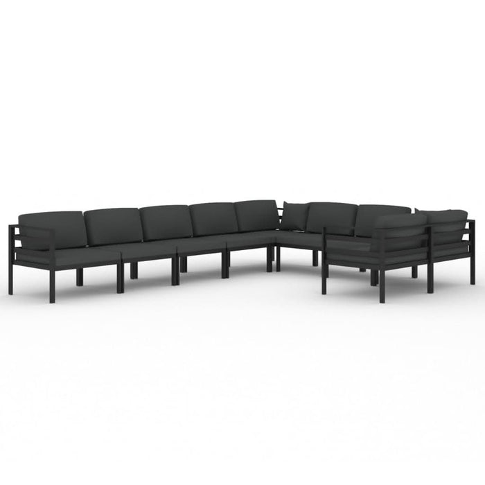 Set mobilier de grădină cu perne, 9 piese, antracit, aluminiu - WALTI WALTI