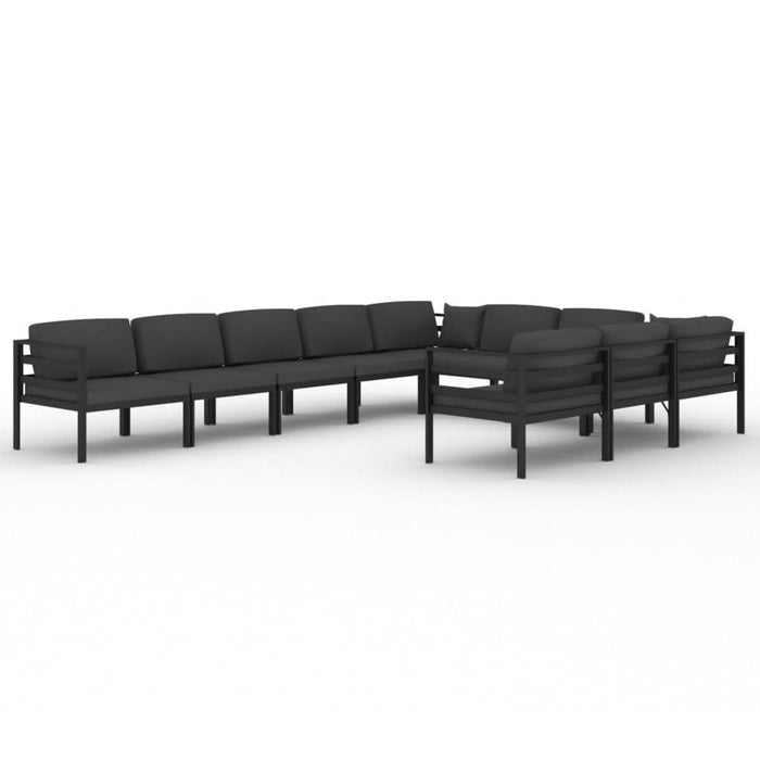 Set mobilier de grădină cu perne, 10 piese, antracit, aluminiu - WALTI WALTI