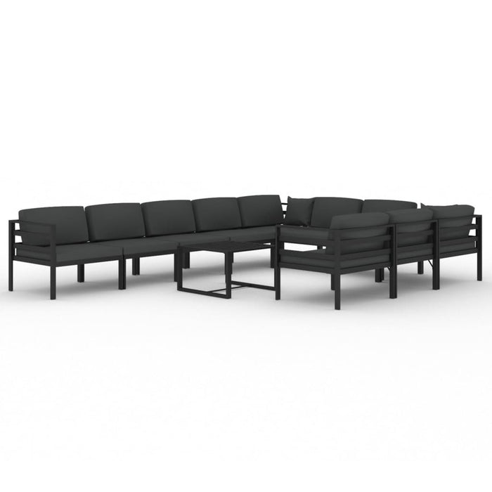 Set mobilier de grădină cu perne, 11 piese, antracit, aluminiu - WALTI WALTI