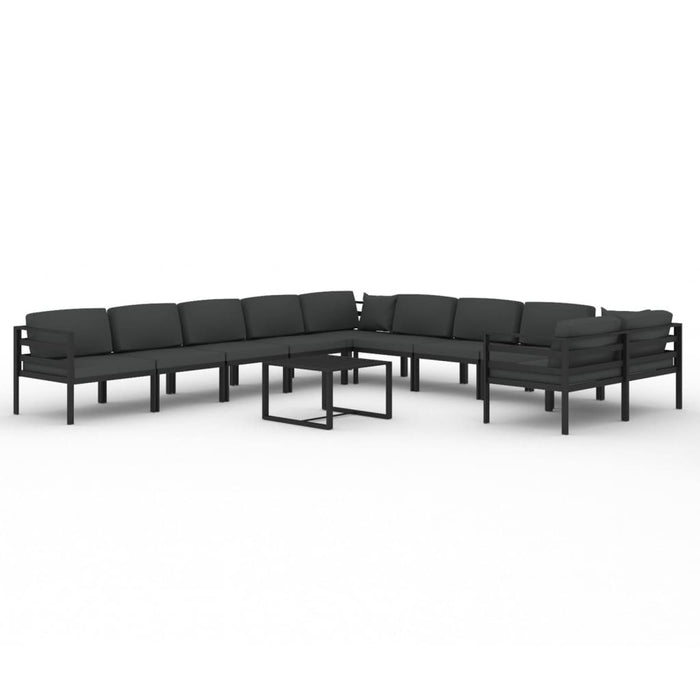 Set mobilier de grădină cu perne, 11 piese, antracit, aluminiu - WALTI WALTI