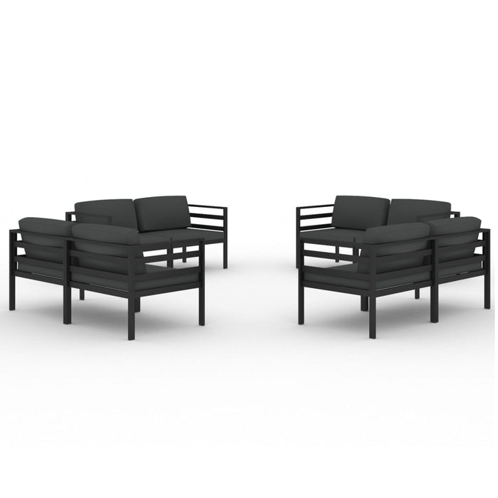Set mobilier de grădină cu perne, 8 piese, antracit, aluminiu - WALTI WALTI