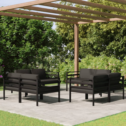 Set mobilier de grădină cu perne, 8 piese, antracit, aluminiu - WALTI WALTI