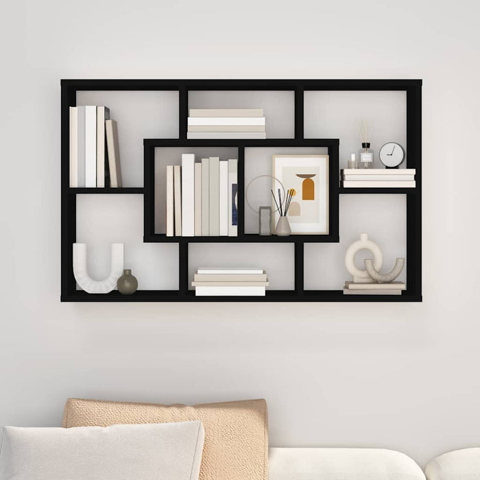 Raft de perete, negru, 85x16x52,5 cm, lemn prelucrat WALTI