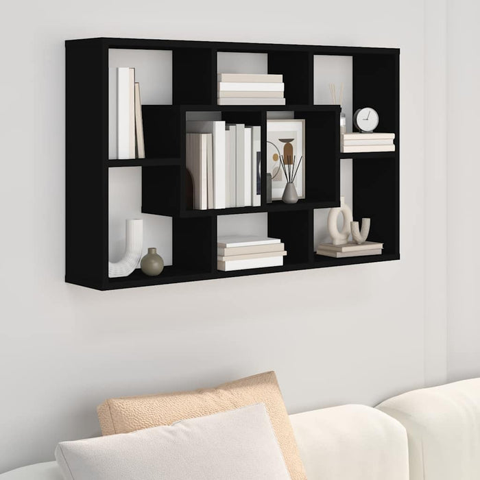 Raft de perete, negru, 85x16x52,5 cm, lemn prelucrat WALTI