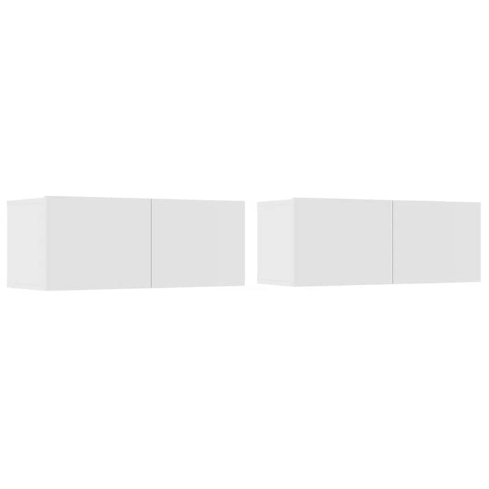 Comode TV, 2 buc., alb, 80x30x30 cm, lemn prelucrat - WALTI WALTI
