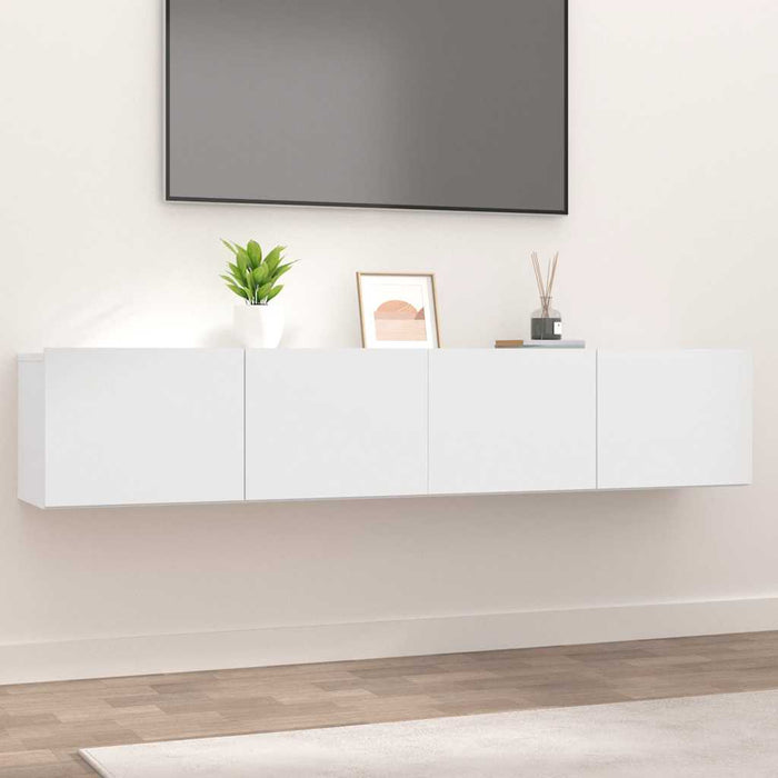 Comode TV, 2 buc., alb, 80x30x30 cm, lemn prelucrat - WALTI WALTI