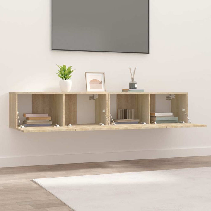 Comode TV, 2 buc., stejar sonoma, 80x30x30 cm, lemn compozit - WALTI WALTI