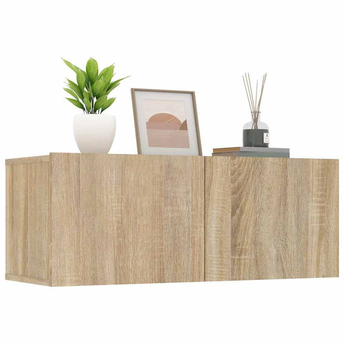 Comode TV, 2 buc., stejar sonoma, 80x30x30 cm, lemn compozit - WALTI WALTI