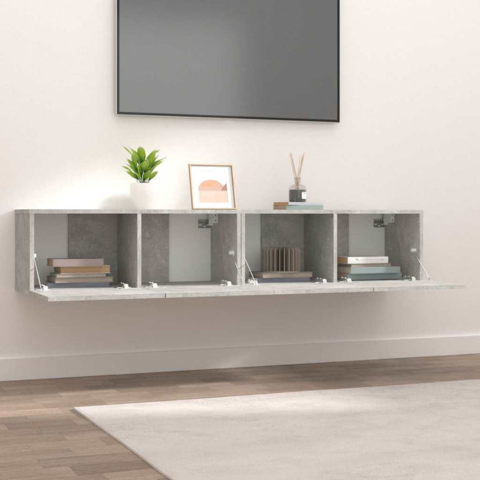 Comode TV, 2 buc., gri beton, 80x30x30 cm, lemn compozit - WALTI WALTI