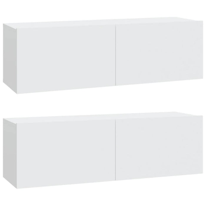 Dulapuri TV de perete 2 buc. alb 100x30x30 cm lemn compozit - WALTI WALTI