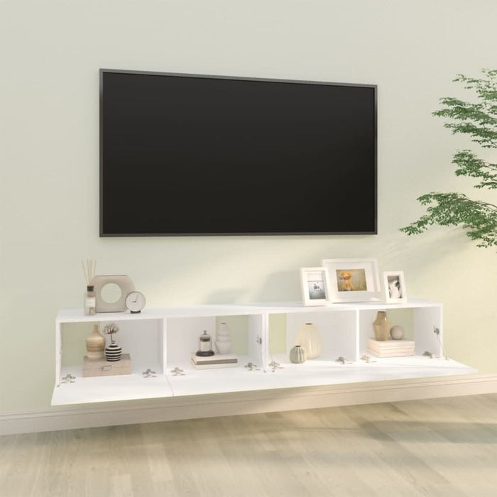 Dulapuri TV de perete 2 buc. alb 100x30x30 cm lemn compozit - WALTI WALTI