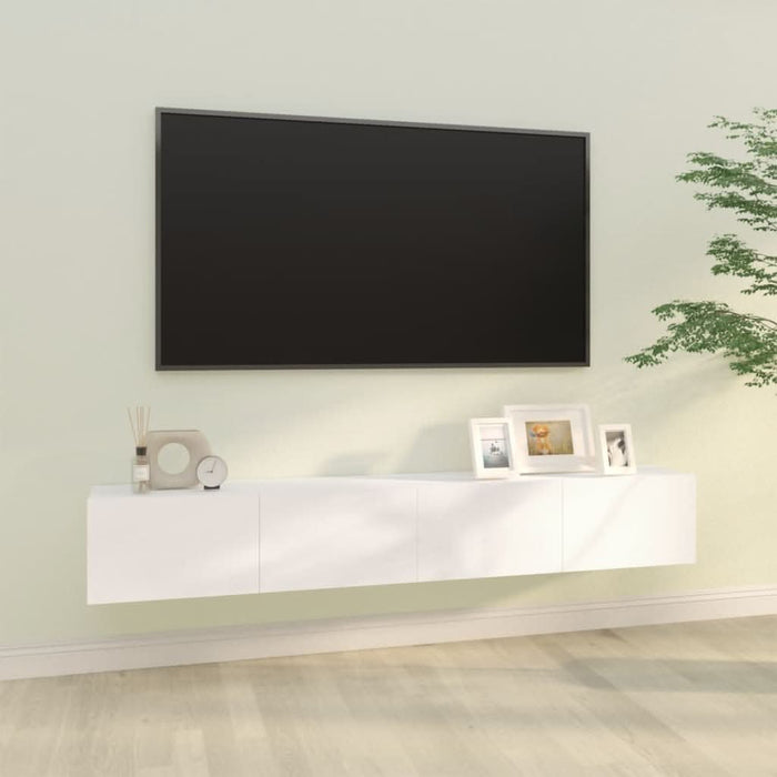 Dulapuri TV de perete 2 buc. alb 100x30x30 cm lemn compozit - WALTI WALTI