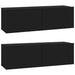 Dulapuri TV de perete 2 buc. negru 100x30x30 cm lemn compozit - WALTI WALTI