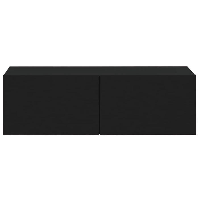 Dulapuri TV de perete 2 buc. negru 100x30x30 cm lemn compozit - WALTI WALTI