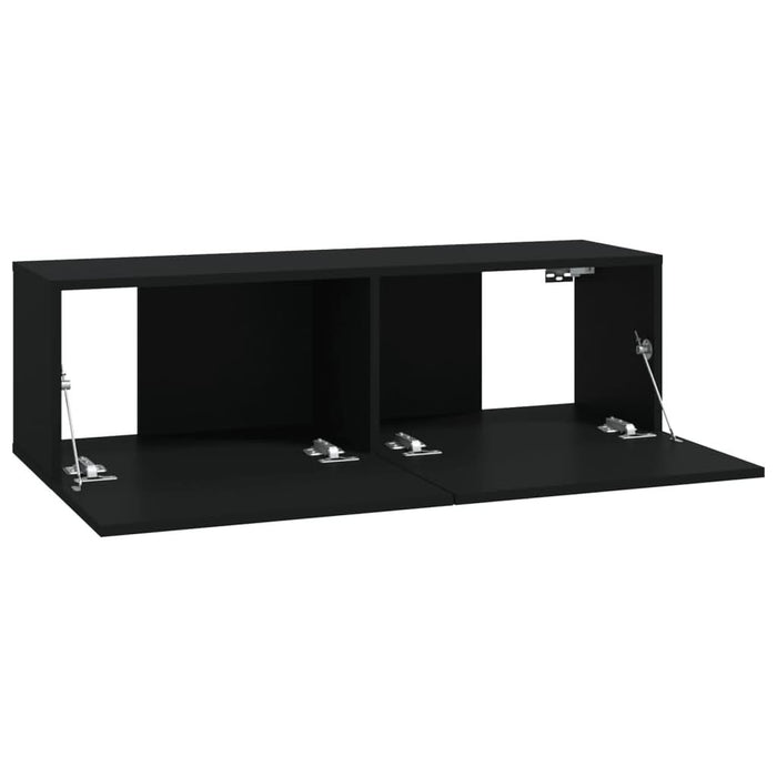Dulapuri TV de perete 2 buc. negru 100x30x30 cm lemn compozit - WALTI WALTI