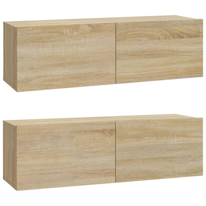 Dulapuri TV de perete 2 buc. stejar 100x30x30 cm lemn compozit - WALTI WALTI