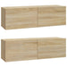 Dulapuri TV de perete 2 buc. stejar 100x30x30 cm lemn compozit - WALTI WALTI