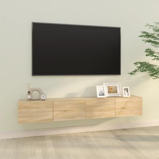 Dulapuri TV de perete 2 buc. stejar 100x30x30 cm lemn compozit - WALTI WALTI