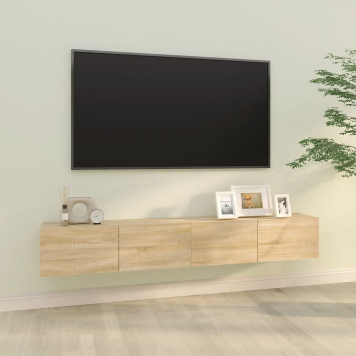 Dulapuri TV de perete 2 buc. stejar 100x30x30 cm lemn compozit - WALTI WALTI