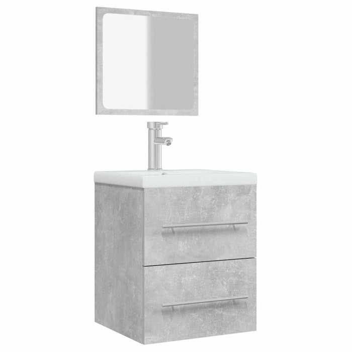 Dulap de baie cu oglindă, gri beton, 41x38,5x48 cm - WALTI WALTI