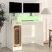 Birou cu lumini LED, alb, 97x90x45 cm lemn compozit - WALTI WALTI
