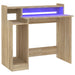 Birou cu lumini LED, stejar sonoma, 97x90x45 cm, lemn compozit - WALTI WALTI
