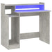 Birou cu lumini LED, gri beton, 97x90x45 cm, lemn compozit - WALTI WALTI