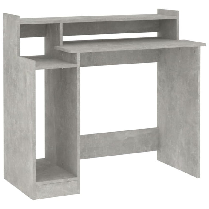 Birou cu lumini LED, gri beton, 97x90x45 cm, lemn compozit - WALTI WALTI