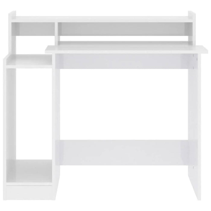 Birou cu lumini LED alb extralucios 97x90x45 cm lemn compozit - WALTI WALTI