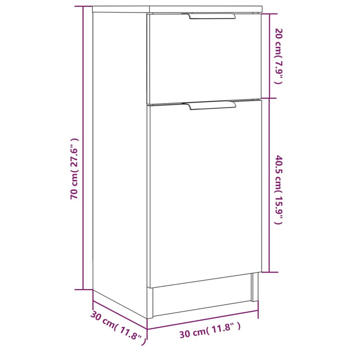 Dulap, 2 buc., alb, 30x30x70 cm, lemn prelucrat - WALTI WALTI