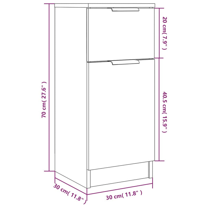 Dulap, gri beton, 30x30x70 cm, lemn compozit - WALTI WALTI